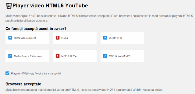 Flash Player | Html5 pe Youtube