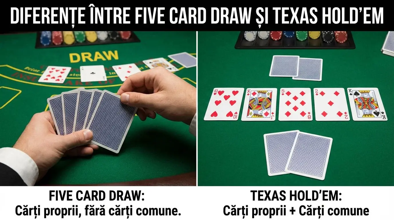 Diferențe Între Five Card Draw și Texas Hold’em