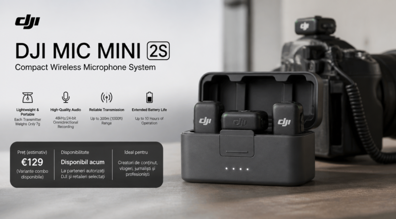 DJI Mic Mini 2S: preț, specificații și disponibilitate