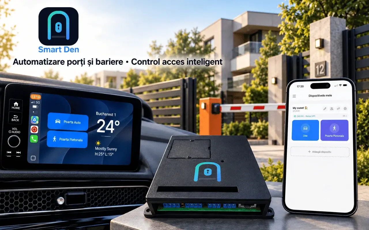 SmartDen Gate: automatizare porți și bariere și control acces inteligent